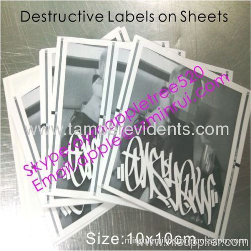 Custom Big Size Fragile Eggskin Labels,destructive Tamper Proof Sticker With Uv Inks,make Your Own Security Stickers 